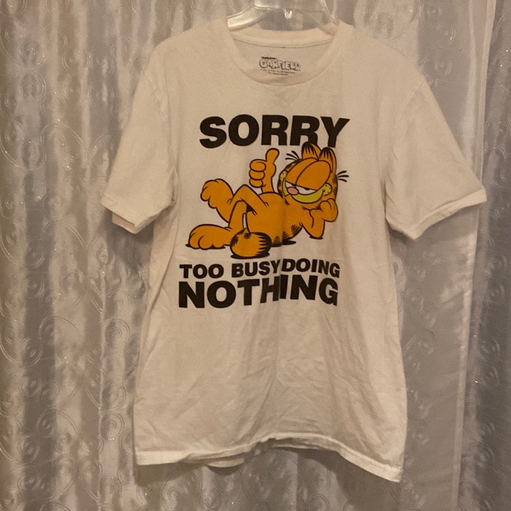 Garfield “Sorry Too Busy Doing Nothing” Shirt Adult Size Medium💥